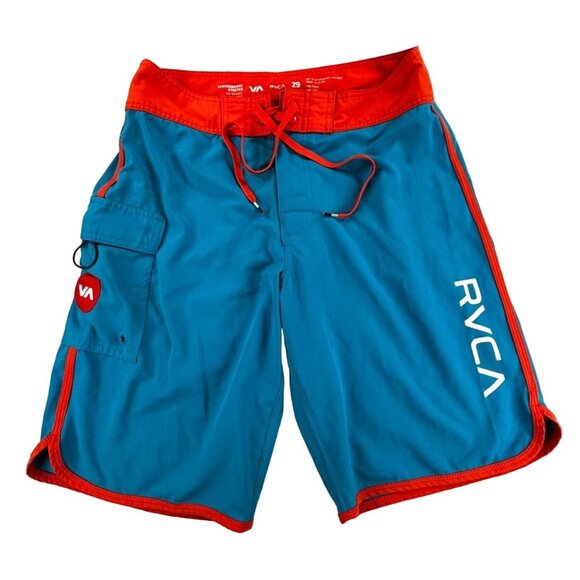 RVCA Performance Stretch Boardshorts Mens Size 29 Blue & Red Hybrid Swim - Picture 1 of 9